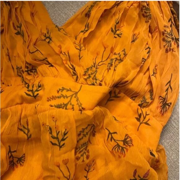 ⭐️ Pamela Floral V Neck Boho Beach Peasant Hipster Hippie Deco Chic Midi Dress - Picture 2 of 6